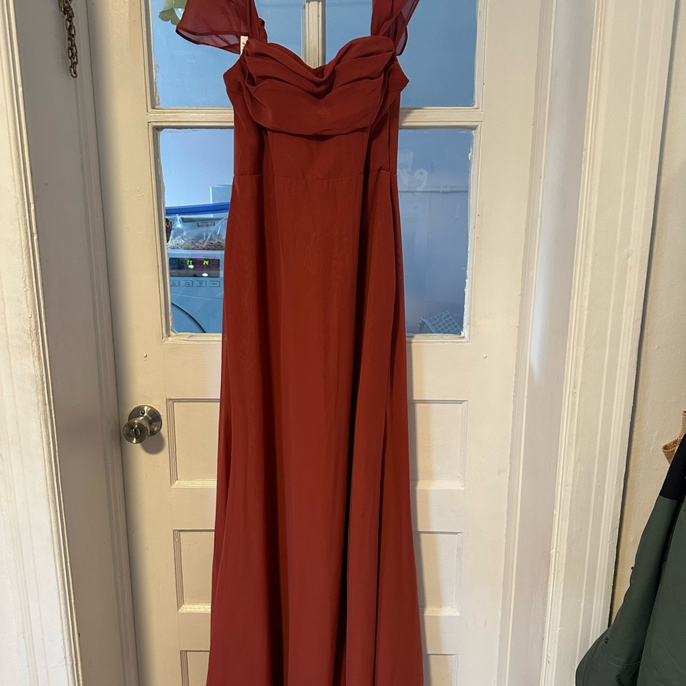 Azazie A10 terracotta dress